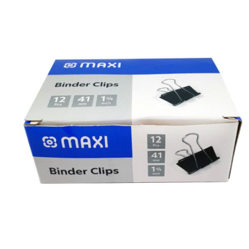MAXI 41MM BLACK BINDER CLIP (MX-BCL41)1X12       
