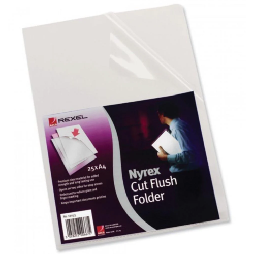 REXEL 12153 PFC A4 NYREX FOLDER CLEAR (1X100)               