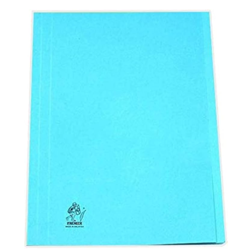 PREMIER SQUARE CUT FOLDER A4 PALE BLUE(1X100) WITHOUT FASTENER  