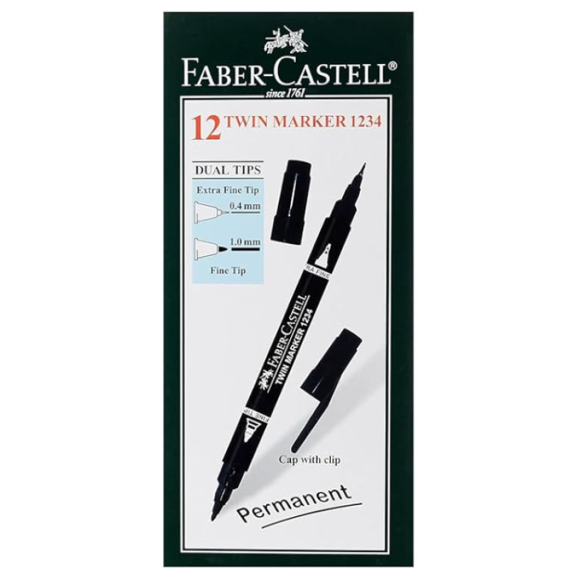 FABERCASTEL TWIN MARKER BLACK(FCL252999-12)