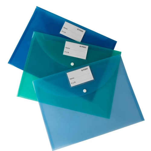 MAXI F/S MY CLEAR BAG 300MIC BLUE WITH NAME CARD MX-300B 1X12    