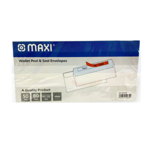 MAXI WHITE LETTER  ENVELOPE 80 GSM 115X225 P&S 4X9 MX-WHITE     